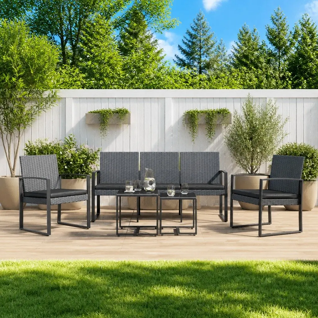 5-Piece Modular Garden Dining Set with Cushions