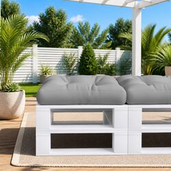 Concise Grey Pallet Cushion 50x50x12 cm for Any Space