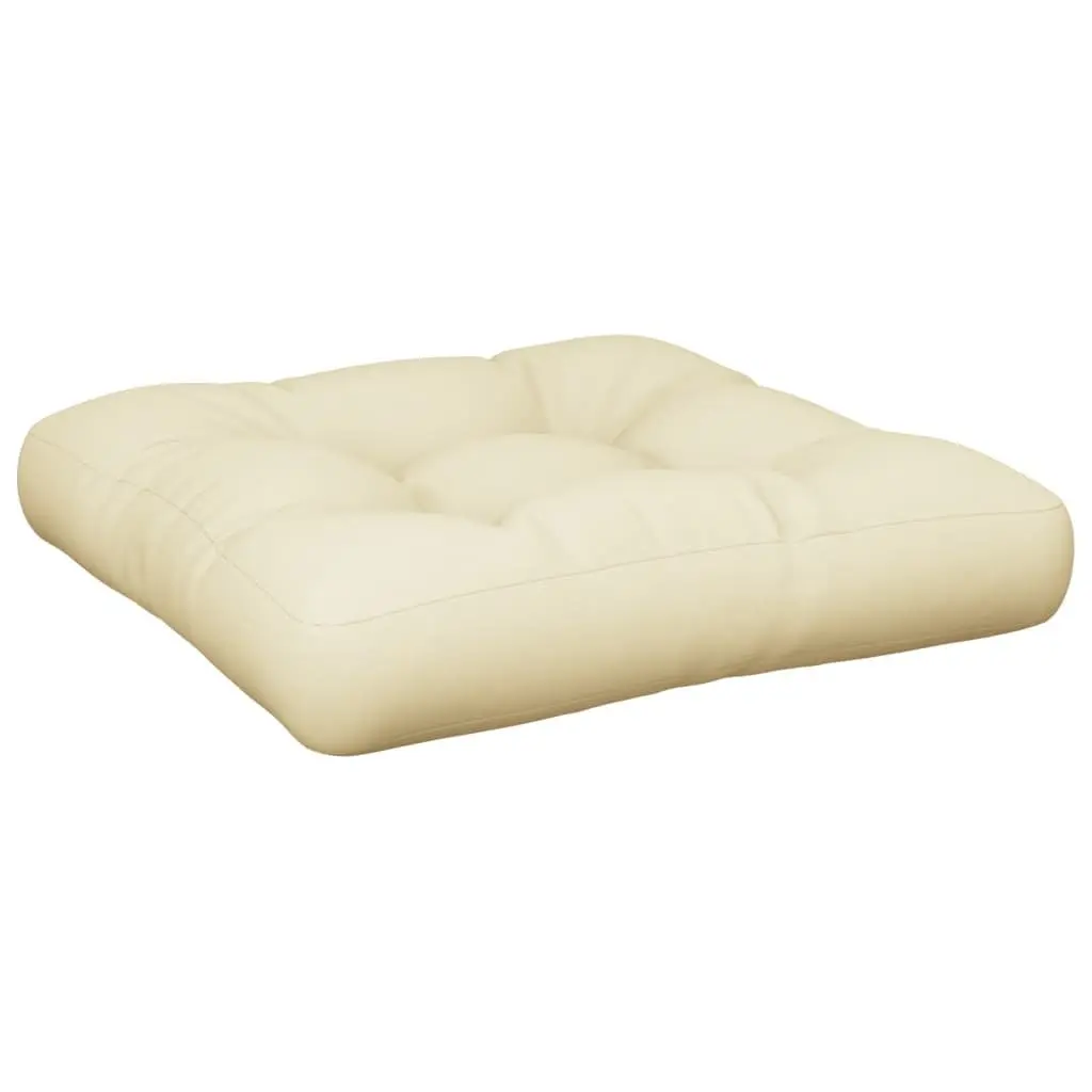 Pallet Cushion Outdoor Garden Sofa Seat Pad Cream 60x60x12cm Soft Hollow Fibre Filling