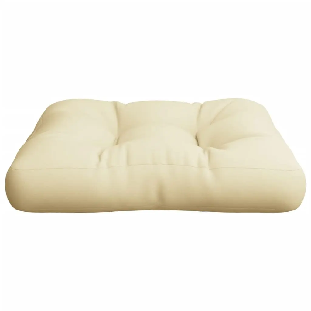 Pallet Cushion Outdoor Garden Sofa Seat Pad Cream 60x60x12cm Soft Hollow Fibre Filling