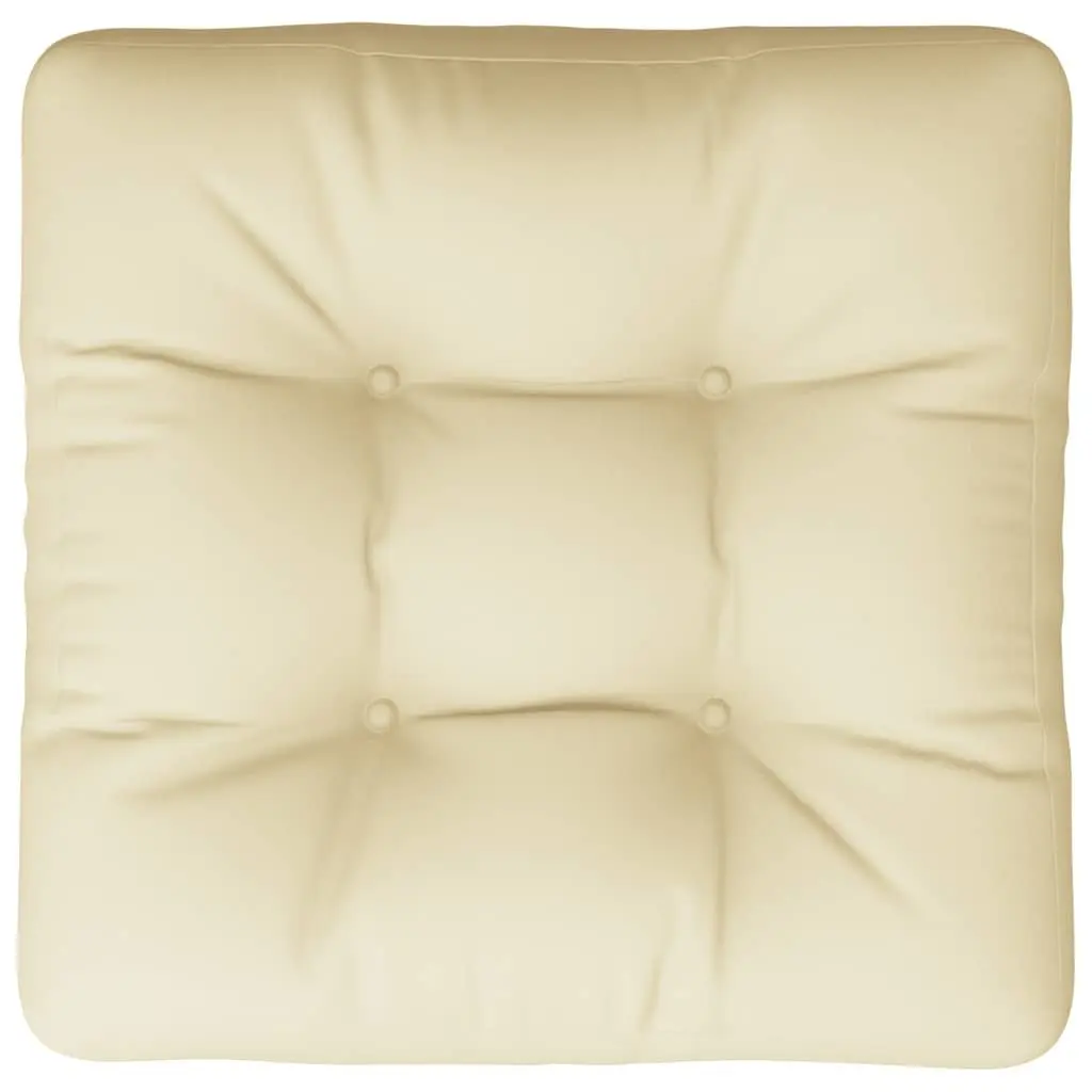 Pallet Cushion Outdoor Garden Sofa Seat Pad Cream 60x60x12cm Soft Hollow Fibre Filling