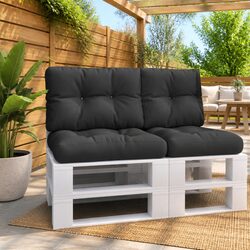 Pallet Cushion Black 50x40x12 cm Outdoor Garden Sofa Seat Pad Cushion