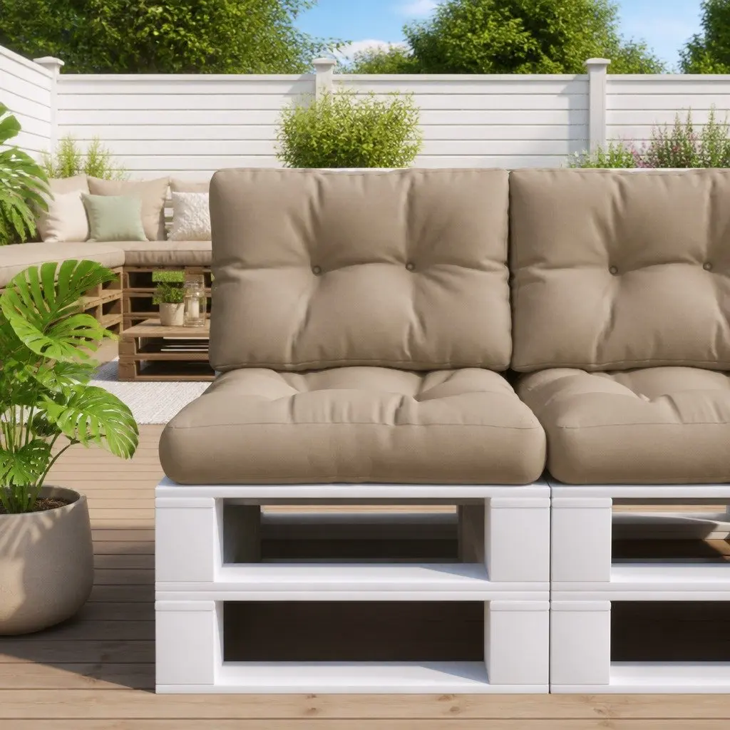Pallet Cushion Outdoor Indoor Use Taupe 50x40x12 cm Soft Polyester Seat Pad for Garden Patio Sofa