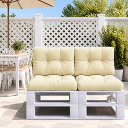 Pallet Cushion Cream 60x40x12 cm Durable Outdoor Seat Cushion