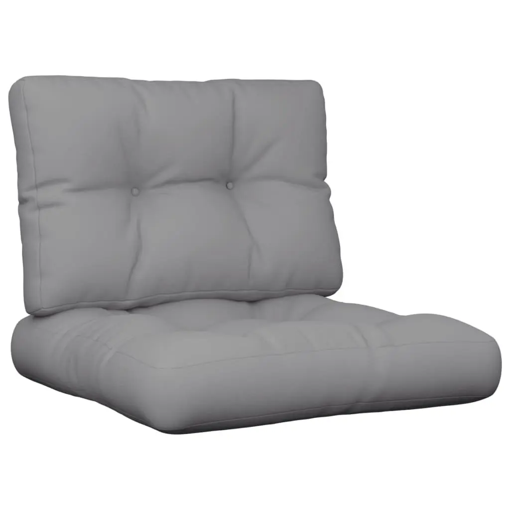 Pallet Cushions Grey 2 pcs Soft Hollow Fibre Filling Durable Polyester Fabric Outdoor Indoor Use