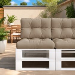 Concise 2 pc Set Taupe Pallet Cushions for Comfort