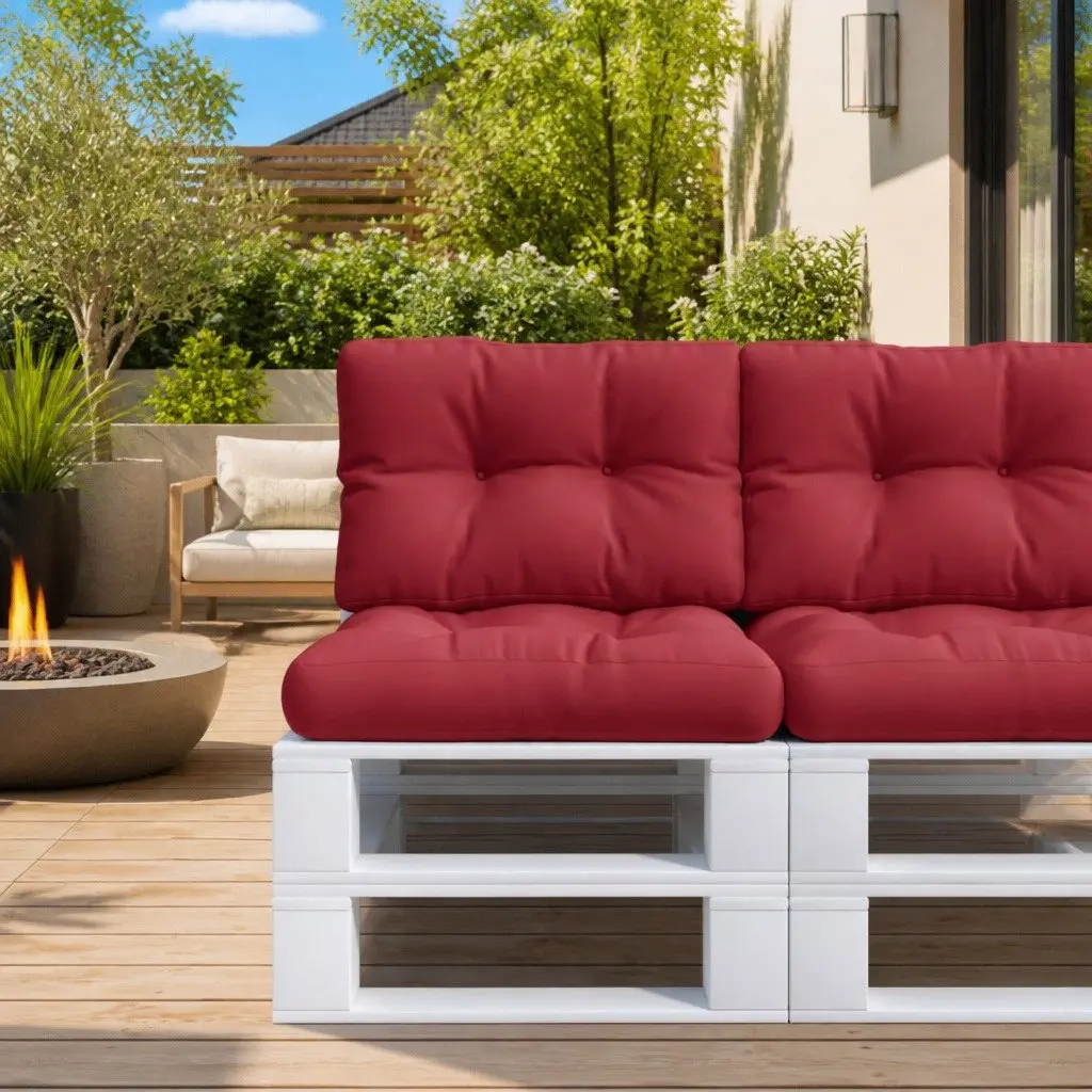 Pallet Cushions Red 2 pcs Outdoor Garden Furniture Sofa Seating Pads