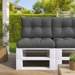 Pallet Cushions 2 Pieces Anthracite Outdoor Garden Sofa Seat Pads Comfort