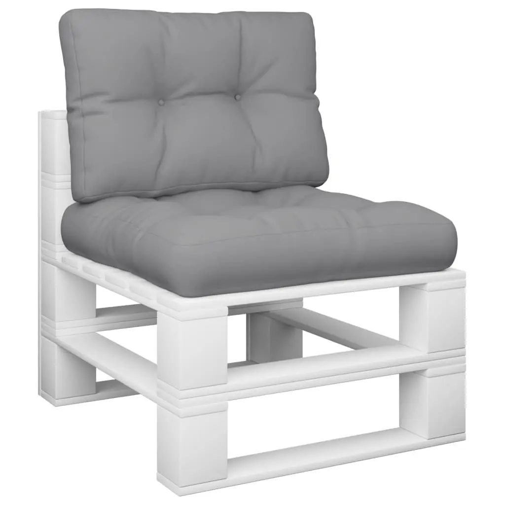 Pallet Cushions Grey 2 pcs Outdoor Garden Sofa Seat Pad Polyester Fabric