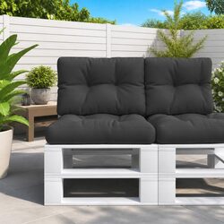 Black Outdoor Pallet Cushions - Comfortable Set of 2
