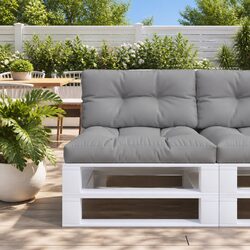 Comfortable Grey Fabric Pallet Cushions - 2 Pack