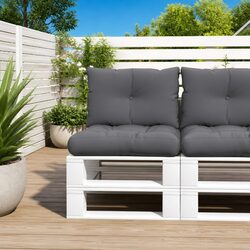 Pallet Cushions 2 pcs Anthracite Outdoor Garden Sofa Seat Pad Cushion Furniture