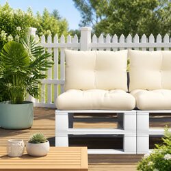 2 pcs Cream Pallet Cushions for Outdoor and Indoor Use