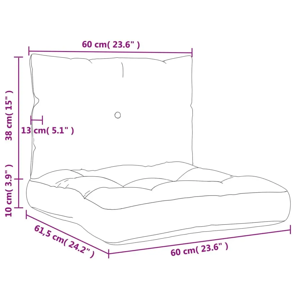 Pallet Cushions Cream 2 pcs Outdoor Garden Sofa Seating Pad Durable Polyester Fabric