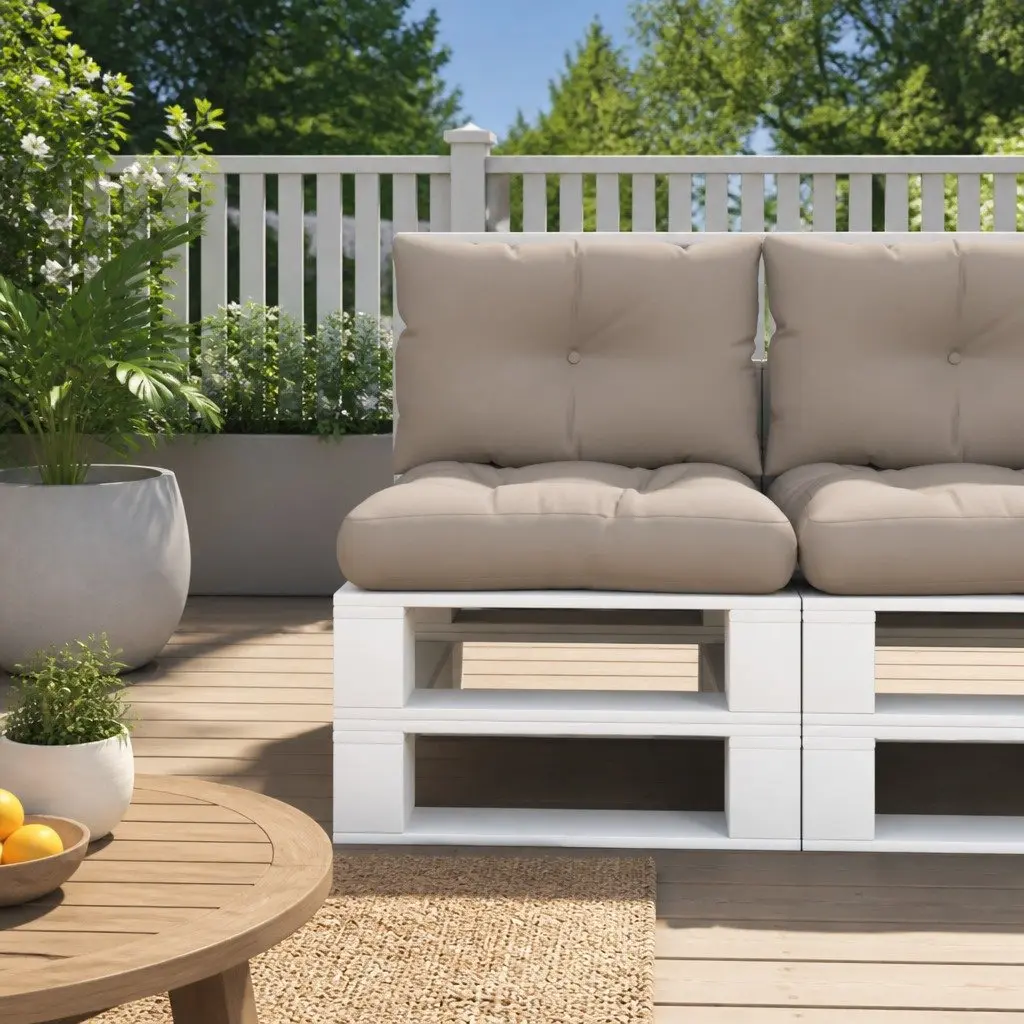 Pallet Cushions Taupe 2pc Outdoor Garden Furniture Seat Pad Sofa Cushion