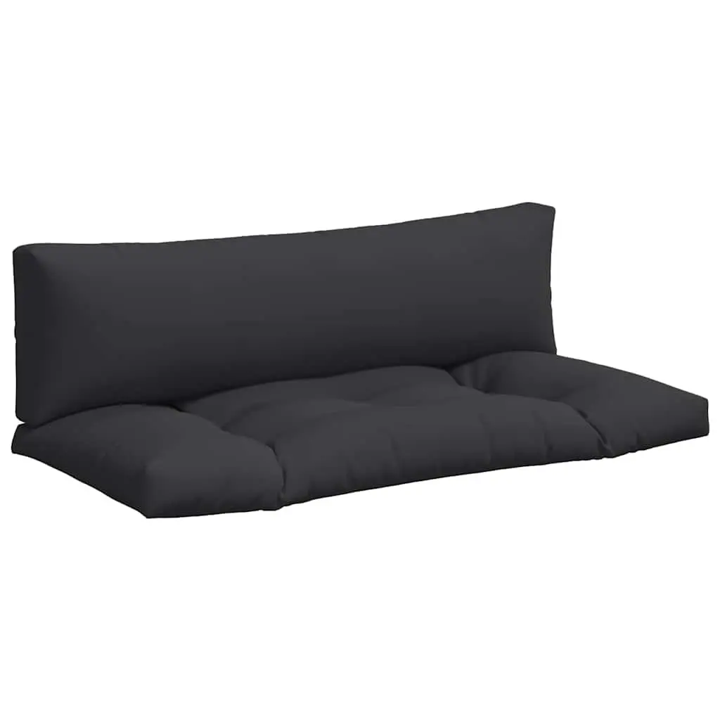 Black Pallet Cushions 2 Piece Comfort Filling Indoor Outdoor Sofa Seat Pad