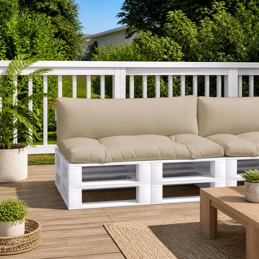 Pallet Cushions Taupe 2 pcs Soft Filling Outdoor Garden Furniture Seat Pad