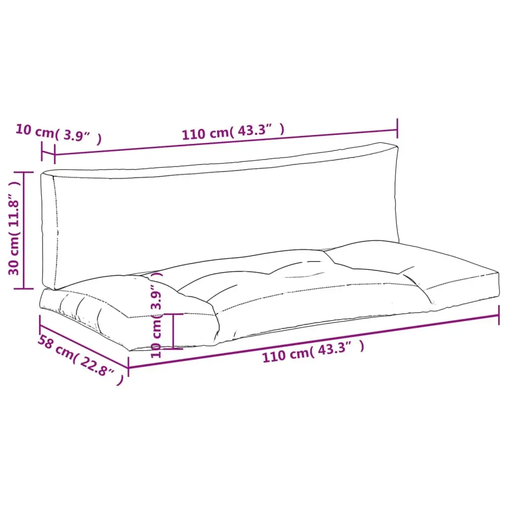 Pallet Cushions Taupe 2 pcs Soft Filling Outdoor Garden Furniture Seat Pad