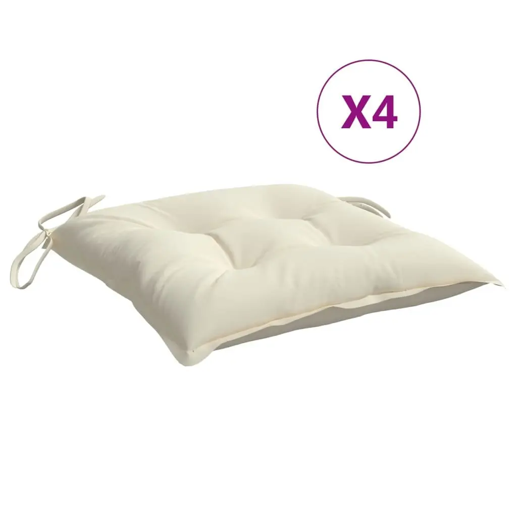 Chair Cushions Cream 50x50cm Non-Slip Oxford Fabric 4 Pieces Outdoor Garden Patio Seat Pad