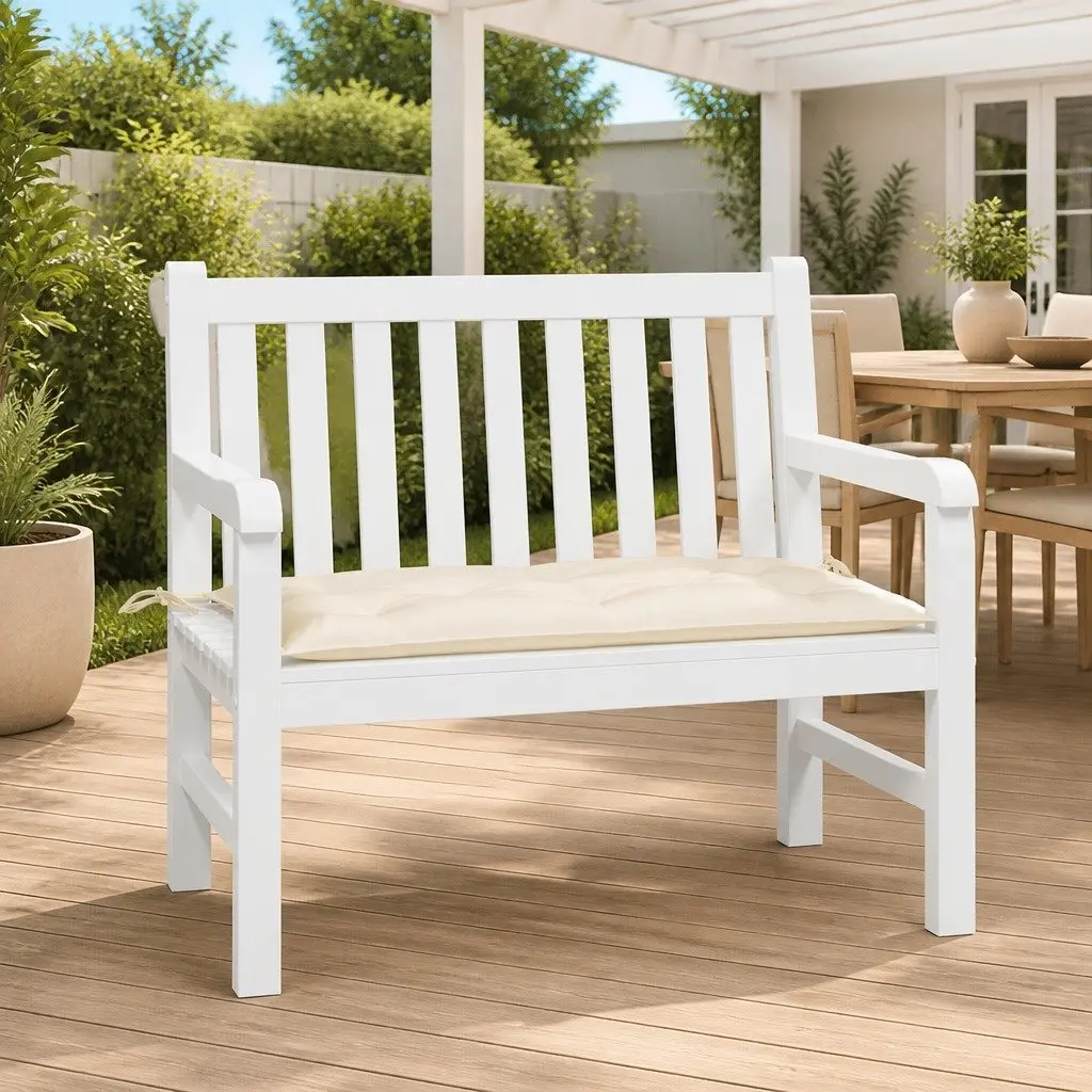 Garden Bench Cushion Cream 100x50x7cm Oxford Fabric Water-Resistant Non-Slip
