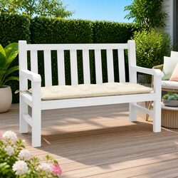 Durable Garden Bench Cushion in Cream with Soft Filling
