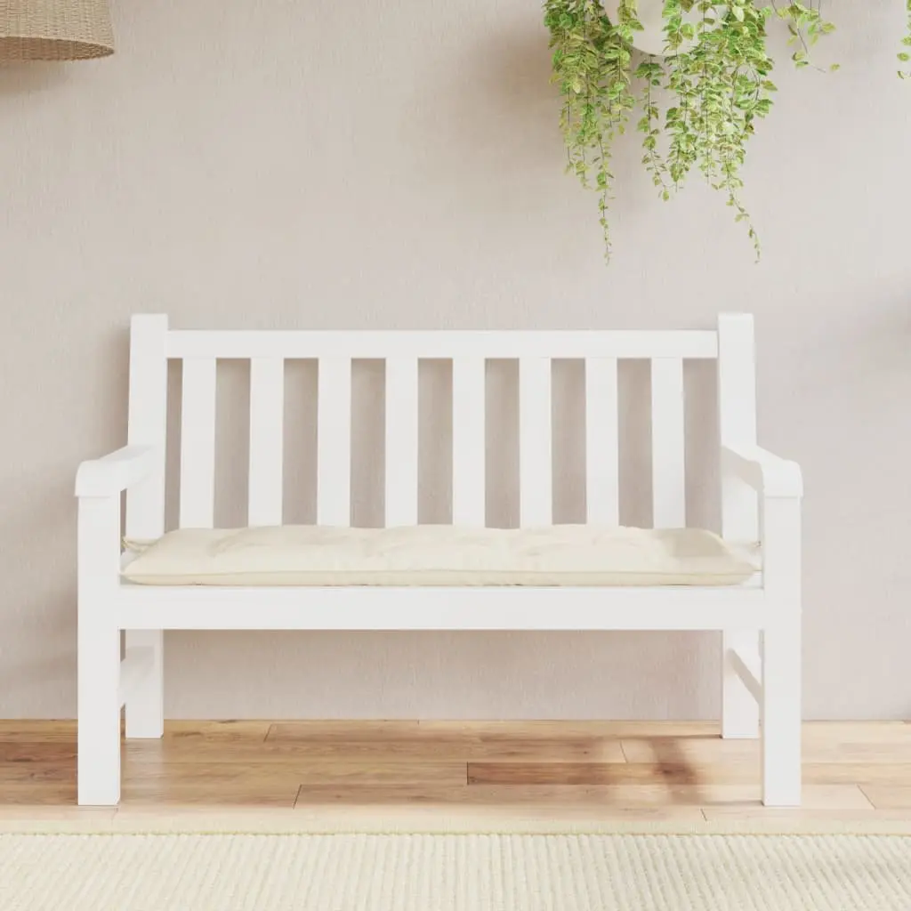 Garden Bench Cushion Cream 120x50x7cm Oxford Fabric Soft Filling Non-Slip Ropes