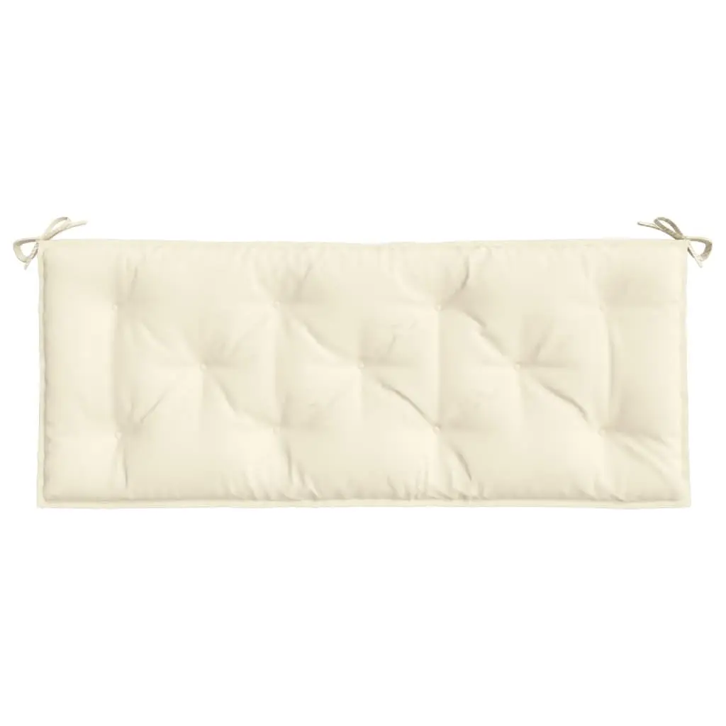 Garden Bench Cushion Cream 120x50x7cm Oxford Fabric Soft Filling Non-Slip Ropes