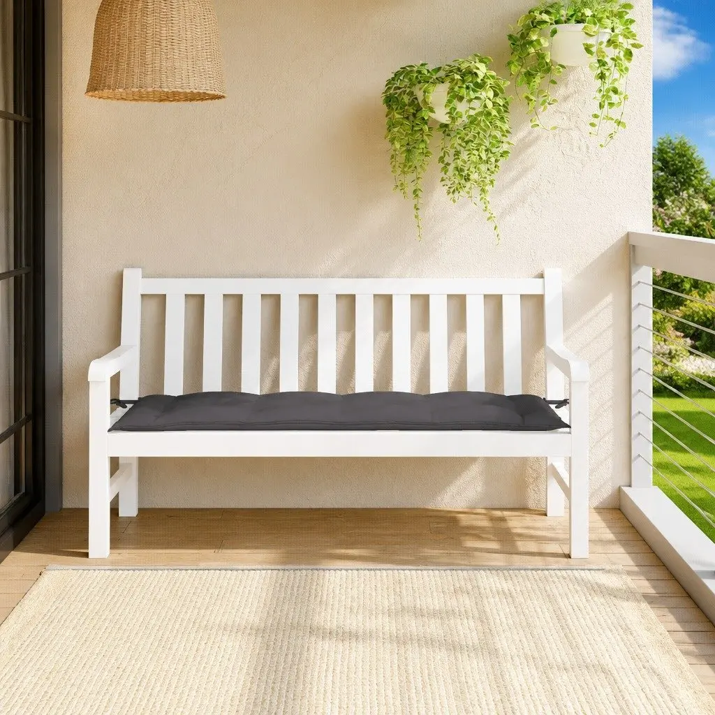 Garden Bench Cushion Anthracite 150x50x7cm Outdoor Patio Seat Pad Non-slip Attachment