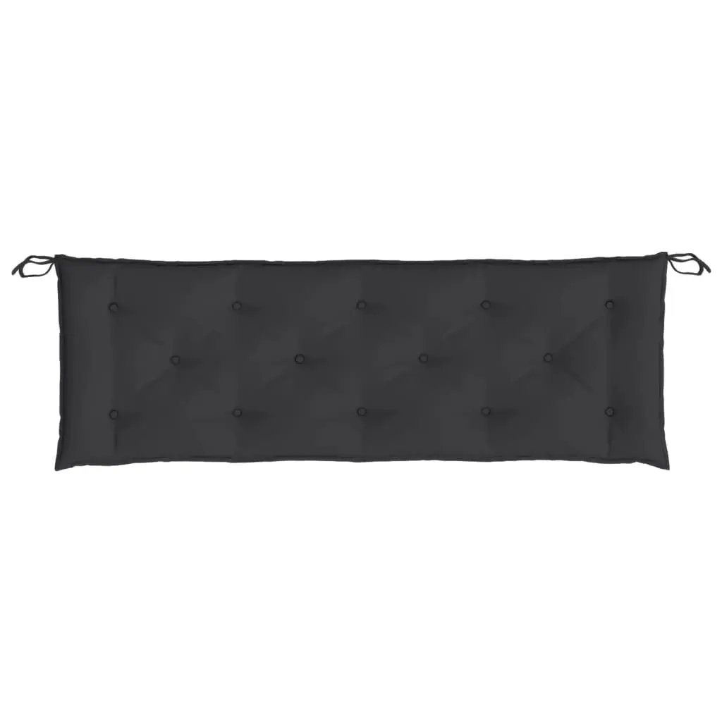 Garden Bench Cushion Black 150x50x7cm Oxford Fabric Water-Resistant Soft Filling Non-Slip Attachment