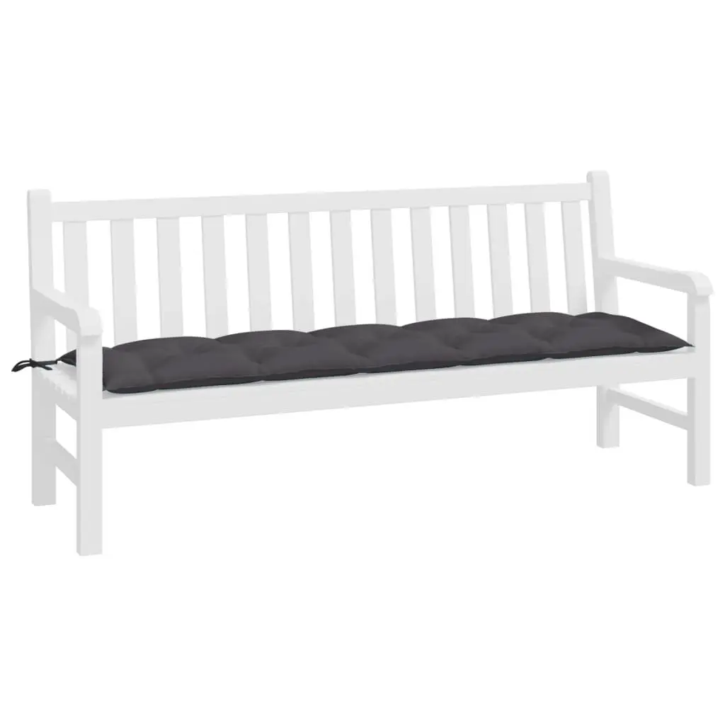 Garden Bench Cushion Anthracite 180x50x7cm Durable Oxford Fabric Soft Hollow Fibre Filling Non-Slip Ropes