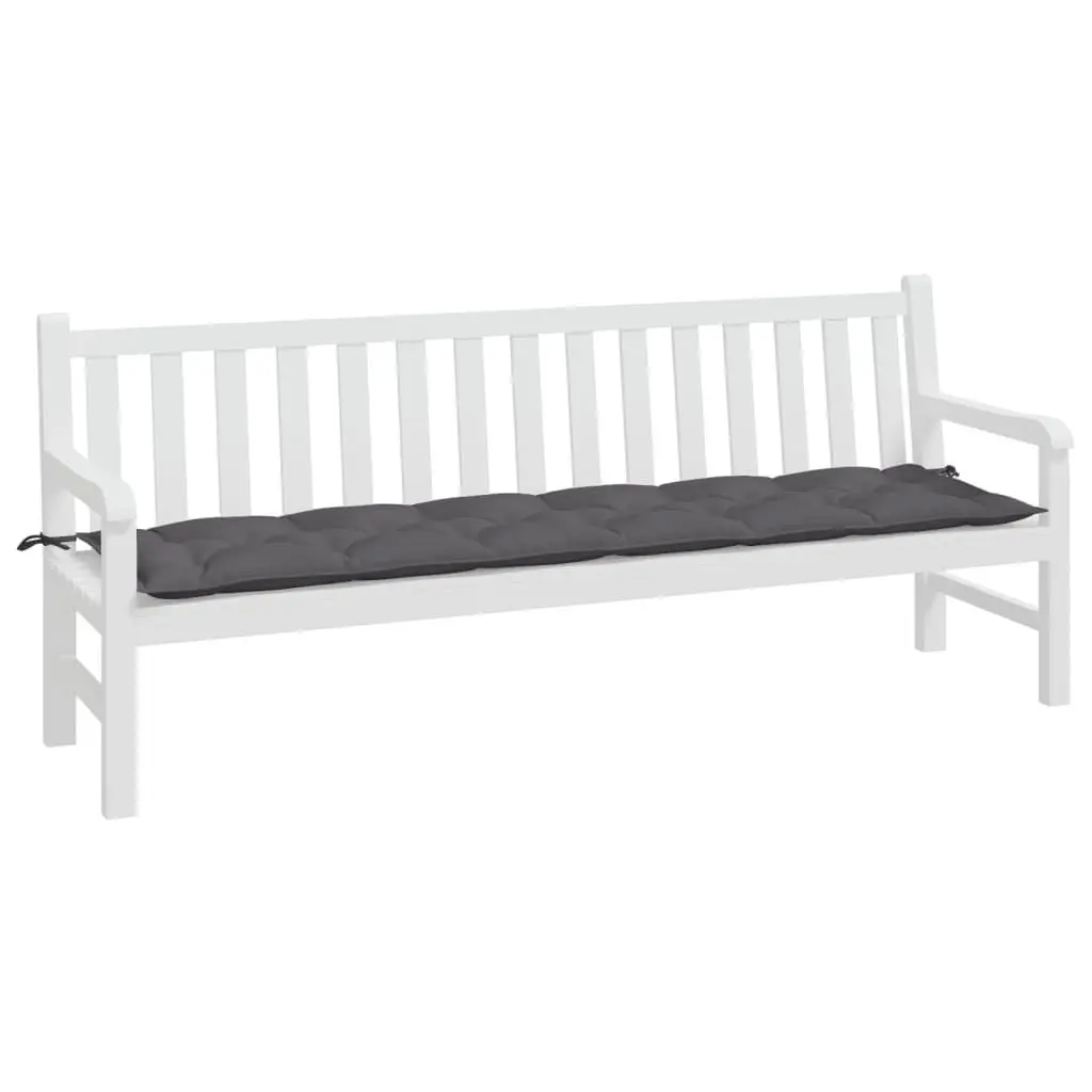 Garden Bench Cushion Anthracite 200x50x7cm Oxford Fabric Water-Resistant Non-Slip Outdoor Patio Seat Pad