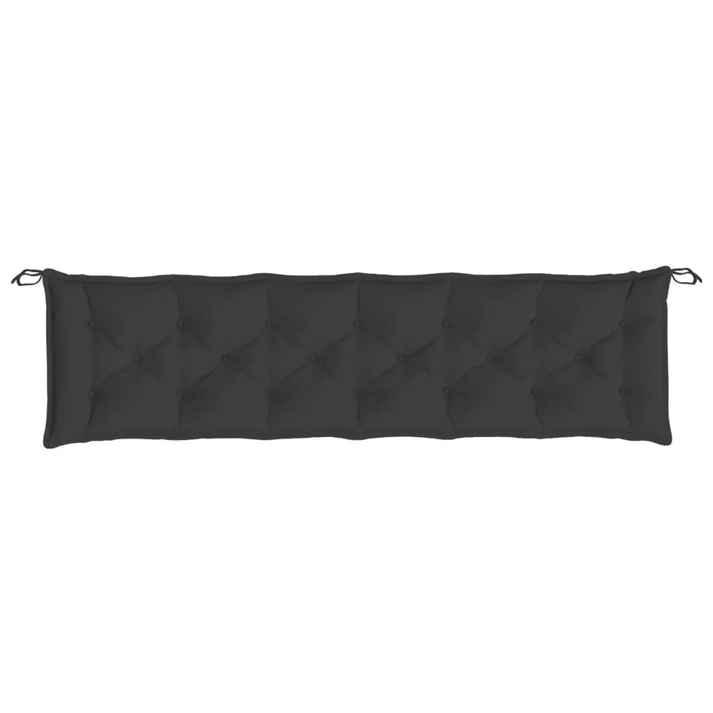 Garden Bench Cushion Black 200x50x7cm Outdoor Water-Resistant Oxford Fabric