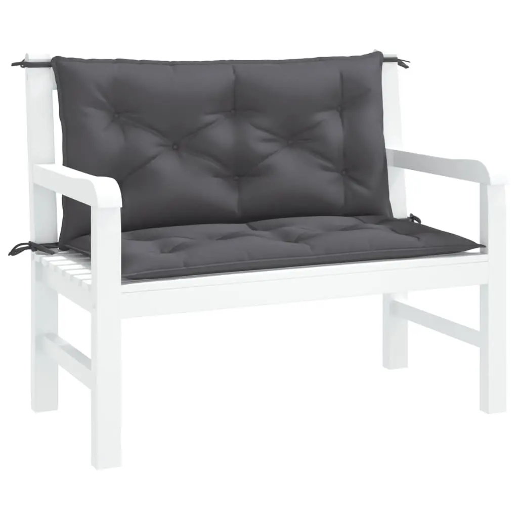 Garden Bench Cushions Anthracite 100 x 50 x 7 cm Water-Resistant Oxford 2 Pack