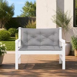 Garden Bench Cushions 2pcs Grey Oxford Fabric Outdoor Patio Seat Pad