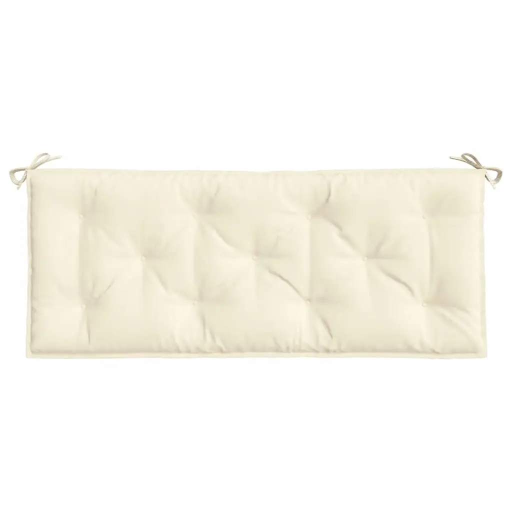 Garden Bench Cushions Cream 120 x 50 x 7 cm Water Resistant 2 Pack