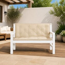 Beige Outdoor Bench Cushions Set of 2 for Comfort