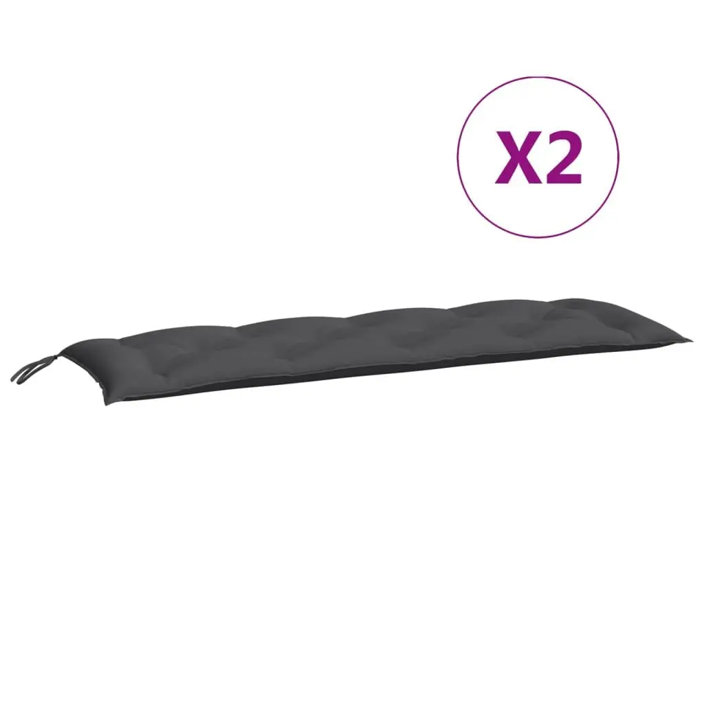Garden Bench Cushions 2 Pieces Anthracite Oxford Fabric Outdoor Patio Seating