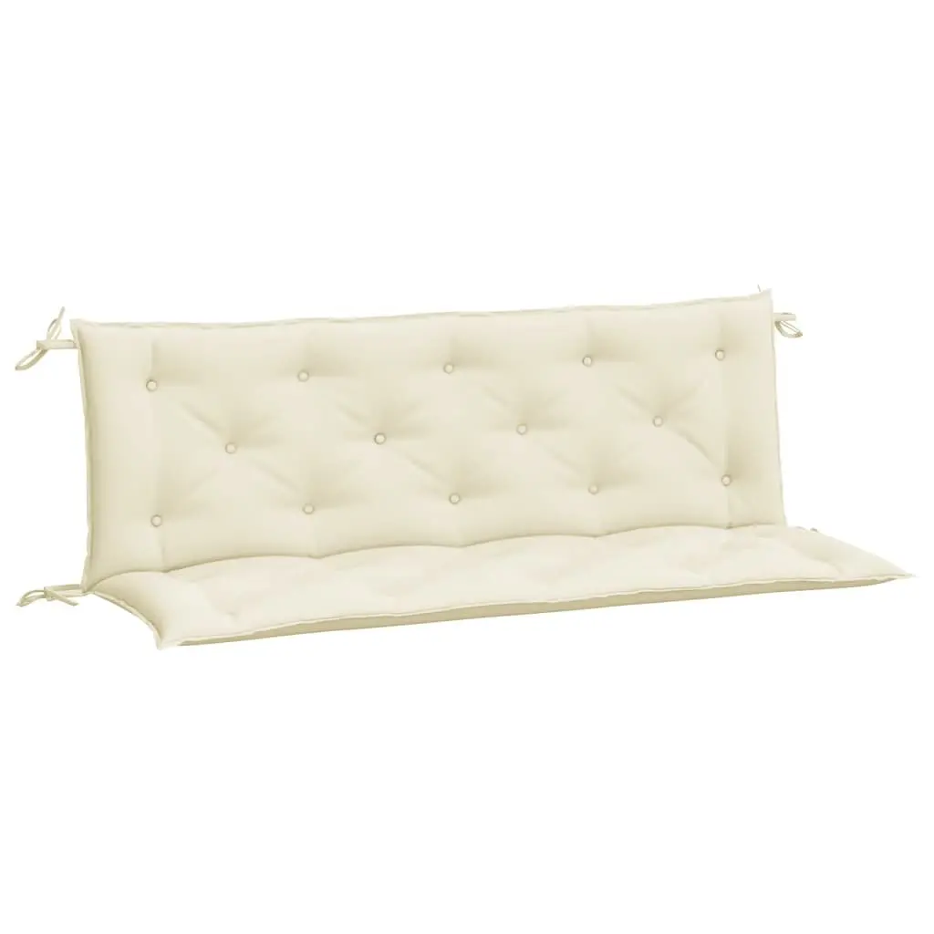 Garden Bench Cushions Cream 150 x 50 x 7 cm Water Resistant 2 Pieces