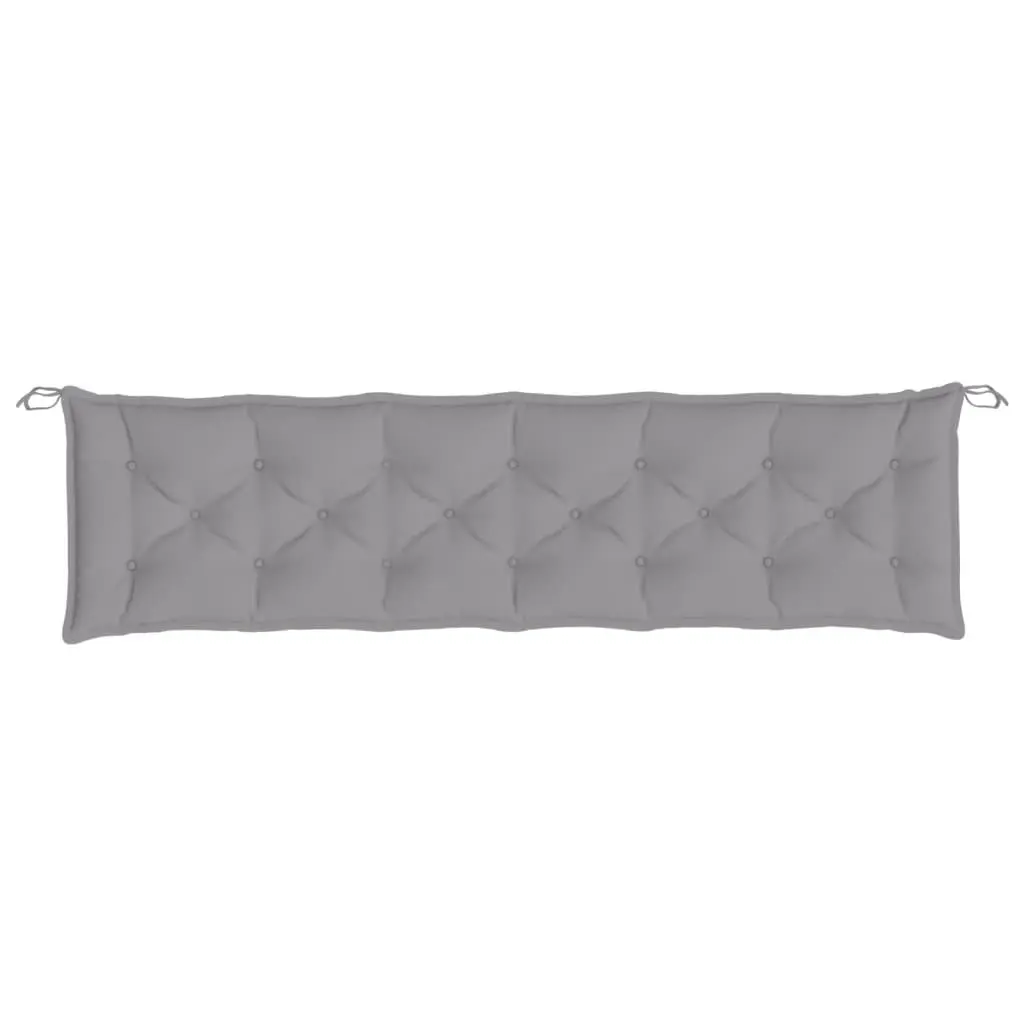 Garden Bench Cushions Grey 200x50x7cm Outdoor Seat Pads Water Resistant 2 Piece