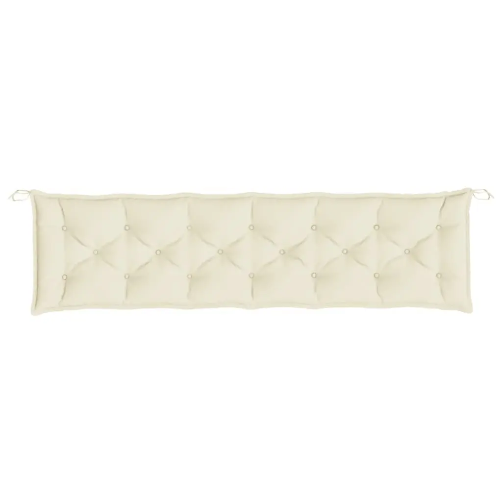 Garden Bench Cushions Cream 200 x 50 x 7 cm Water Resistant Oxford Fabric 2 Piece