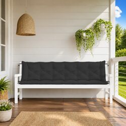 Garden Bench Cushions 2pcs Black - Simple Comfort Solutions