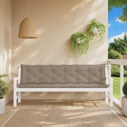 Garden Bench Cushions 2 pcs Taupe Outdoor Patio Seat Pad Oxford Fabric Water