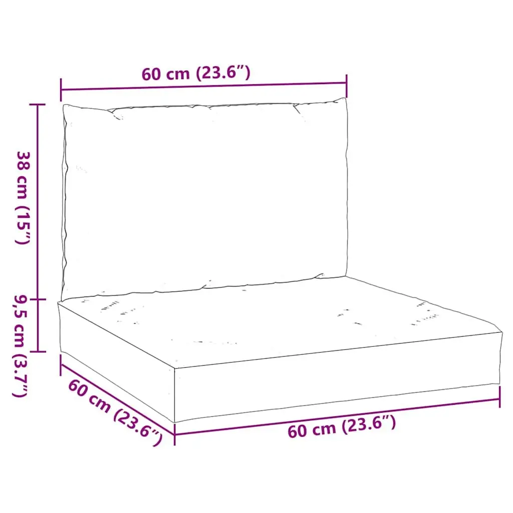 Pallet Cushions Cream 2 pcs Oxford Fabric Outdoor Garden Sofa Seat Pad