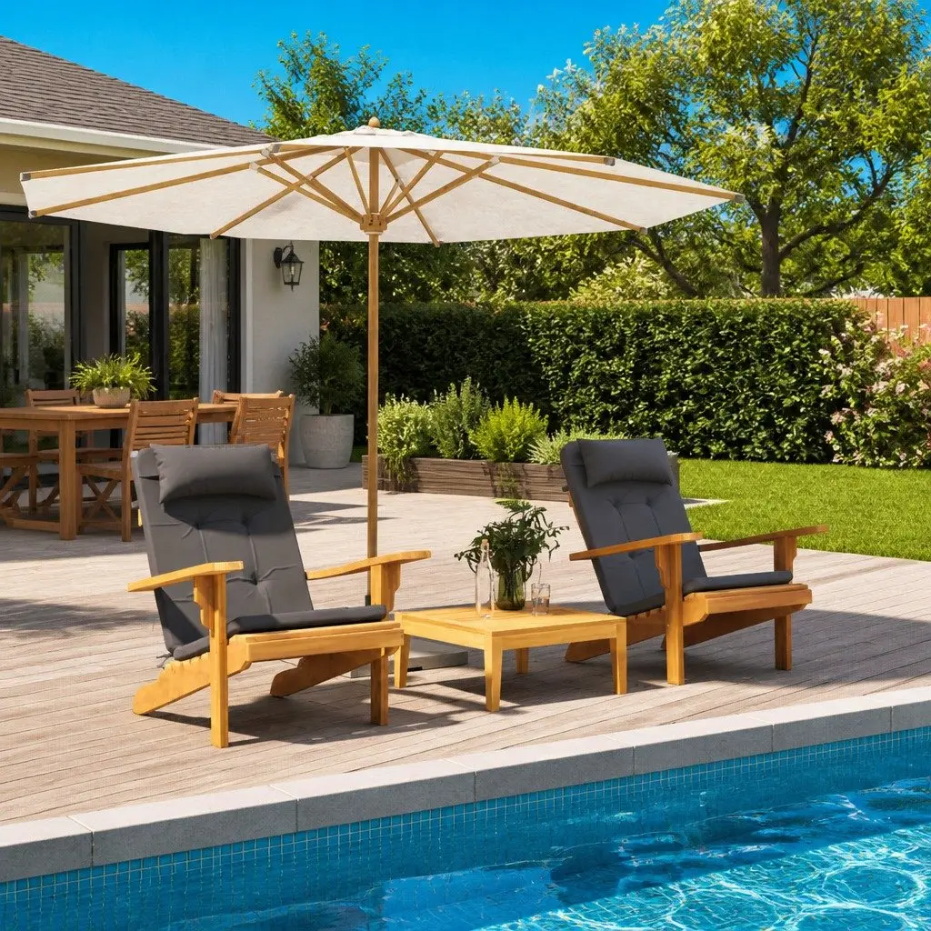 Adirondack Chair Cushions Anthracite 2 pcs Oxford Fabric Outdoor Water-Resistant Non-Slip