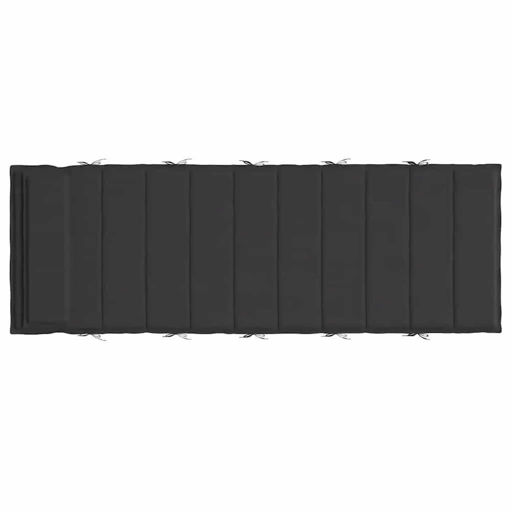 Sun Lounger Cushion Black Outdoor Garden Patio Chair Seat Pad 180x60x4cm