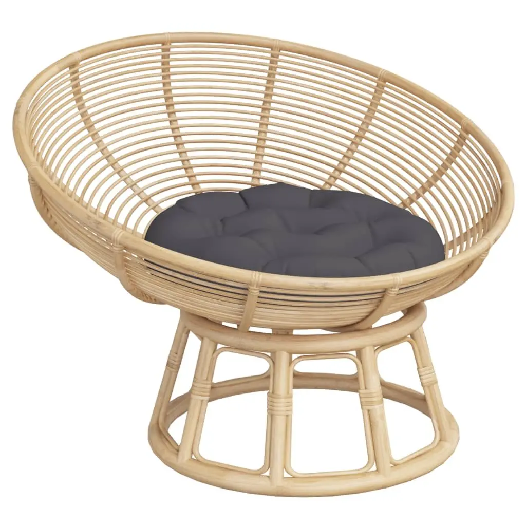 Round Outdoor Cushion 60cm Anthracite Garden Patio Chair Seat Pad Oxford Fabric