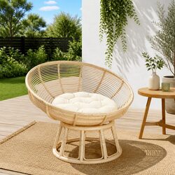 Cream 60cm Round Chair Cushion - Compact and Reliable