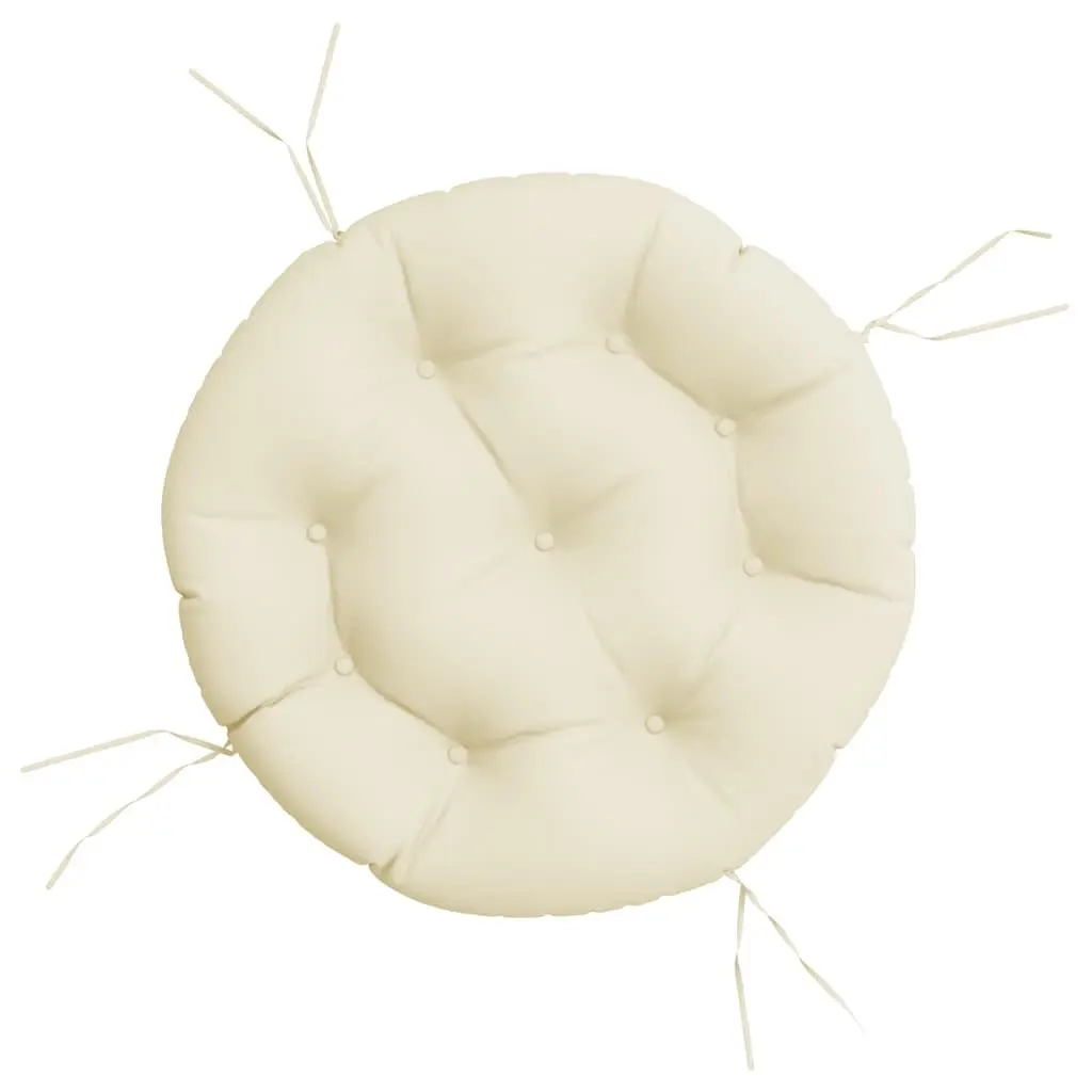 Round Cushion Cream 60cm Oxford Fabric Non-slip for Outdoor Garden Chair