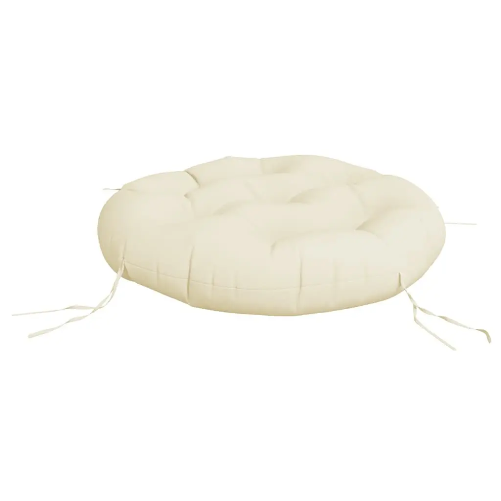 Round Cushion Cream 60cm Oxford Fabric Non-slip for Outdoor Garden Chair