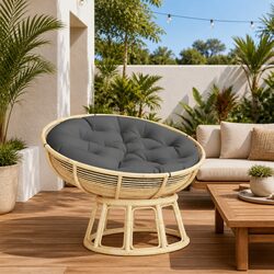 Round Outdoor Cushion Anthracite Chair Pad Garden Patio Furniture Seat Pillow